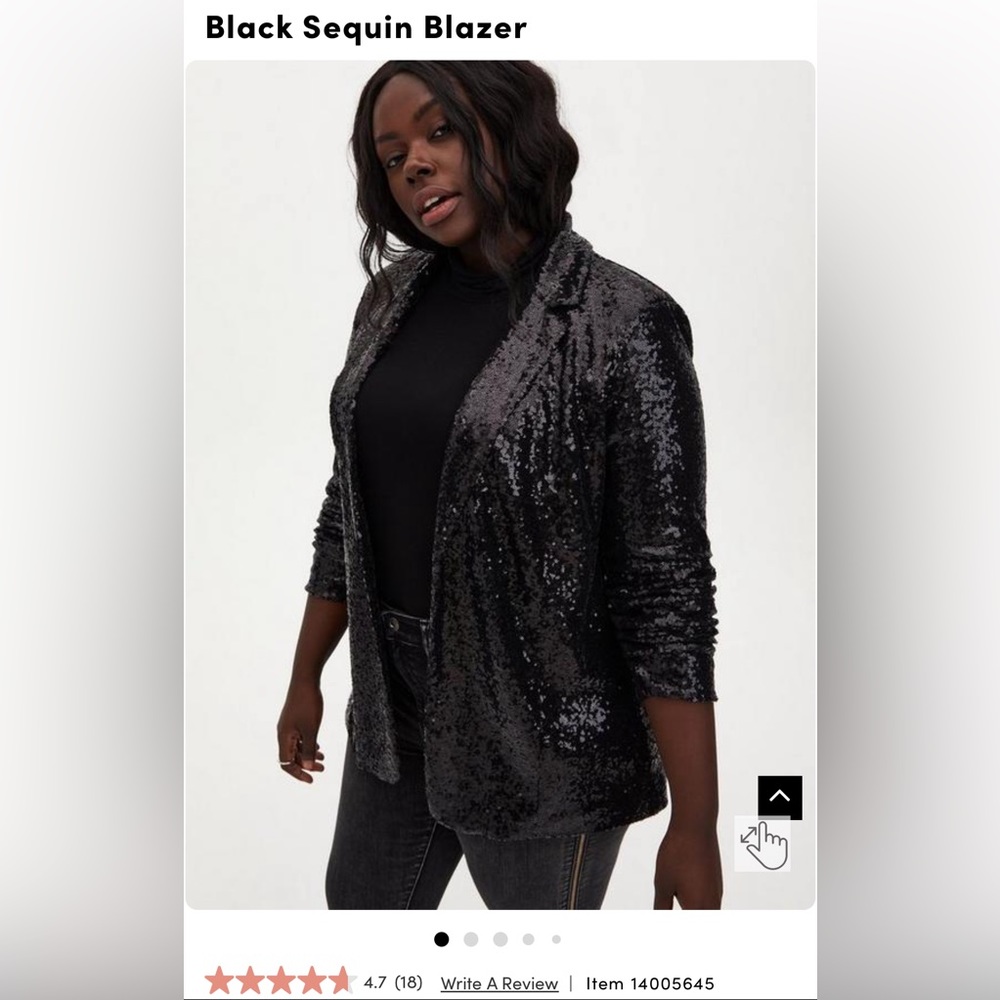 Black Sequin Blazer Torrid 3X